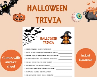 Halloween Trivia, Halloween Party Games, Halloween Games Kids Adults, Halloween Printable, Spooky Office Party, Halloween Classroom Activity