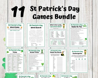 St Patrick's Day Games Bundle | St Paddy's Day Office Classroom Activity | St Patrick's Games for Adults and Kids | Saint Patty's Party Game
