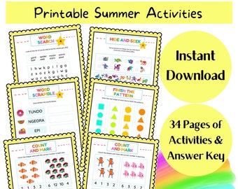 summer worksheet etsy