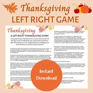 Thanksgiving Left Right Game, Right Left, Thanksgiving Dinner, Gift Exchange Game, Thanksgiving Games, Friendsgiving Games, Pass the Prize