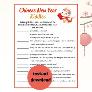 Chinese New Year Riddles | New Year Icebreaker Game | Lunar New Year Games | Year of the Dragon