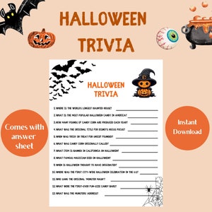 Halloween Trivia Halloween Party Games Halloween Games Kids Adults