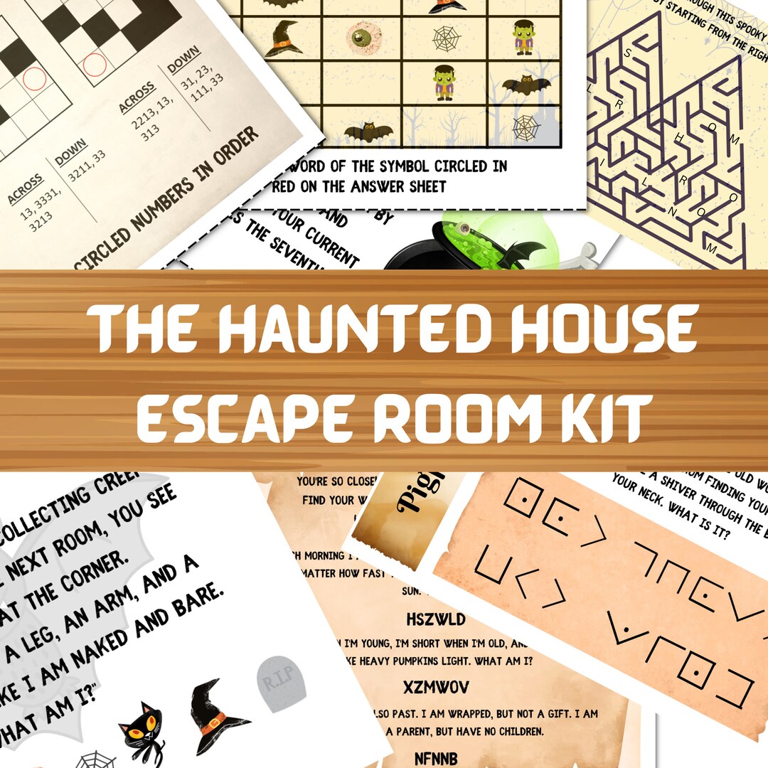 Escape Room For Kids Printable Escape Room Kit The Haunted House 