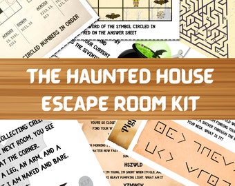 Escape Room For Kids | Printable Escape Room Kit | The Haunted House Escape Room | DIY Escape Room | Party Games | Spooky Family Game Night