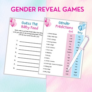 25 Gender Reveal Games | Printable Gender Reveal Party Games | Baby ...