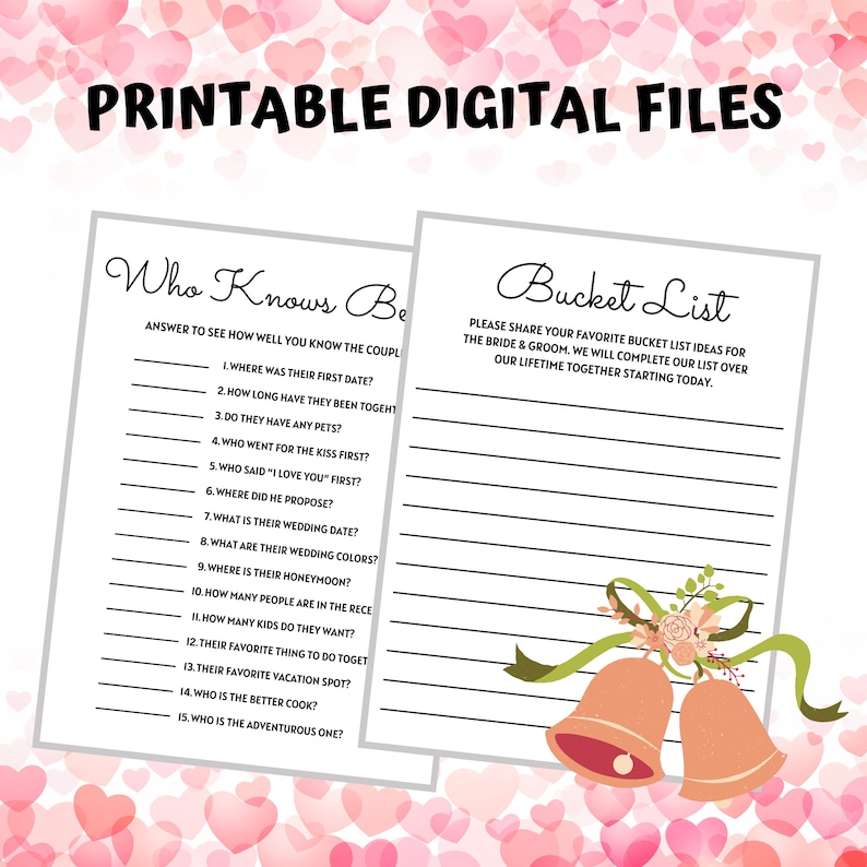Editable Wedding Table Games Bundle | Editable Wedding Rehearsal Games ...
