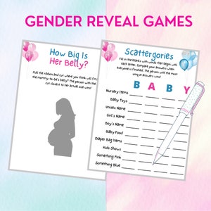 25 Gender Reveal Games | Printable Gender Reveal Party Games | Baby ...