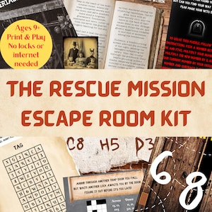 Escape Room For Kids | Printable Escape Room Kit | The Rescue Mission Escape Room | DIY EscapeRoom| Birthday Party Games | Family Game Night