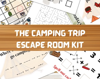 Escape Room For Kids | Printable Escape Room Kit | The Camping Trip Escape Room | DIY Escape Room | Birthday Party Games | Family Game Night