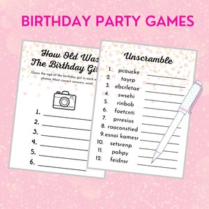 10 Printable Birthday Games for Her Bundle Adult Birthday - Etsy