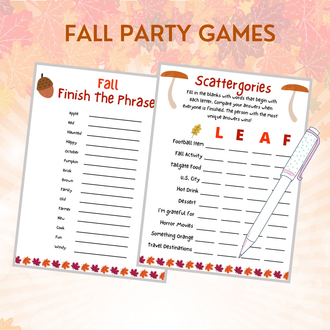 8 Fall Party Games Bundle Printable Autumn Games Bundle Fall Activities 8-fall-party-games-bundle-printable-autumn-games-bundle-fall-activities