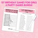 First Birthday Party Games for Girls | Printable Party Games Bundle ...