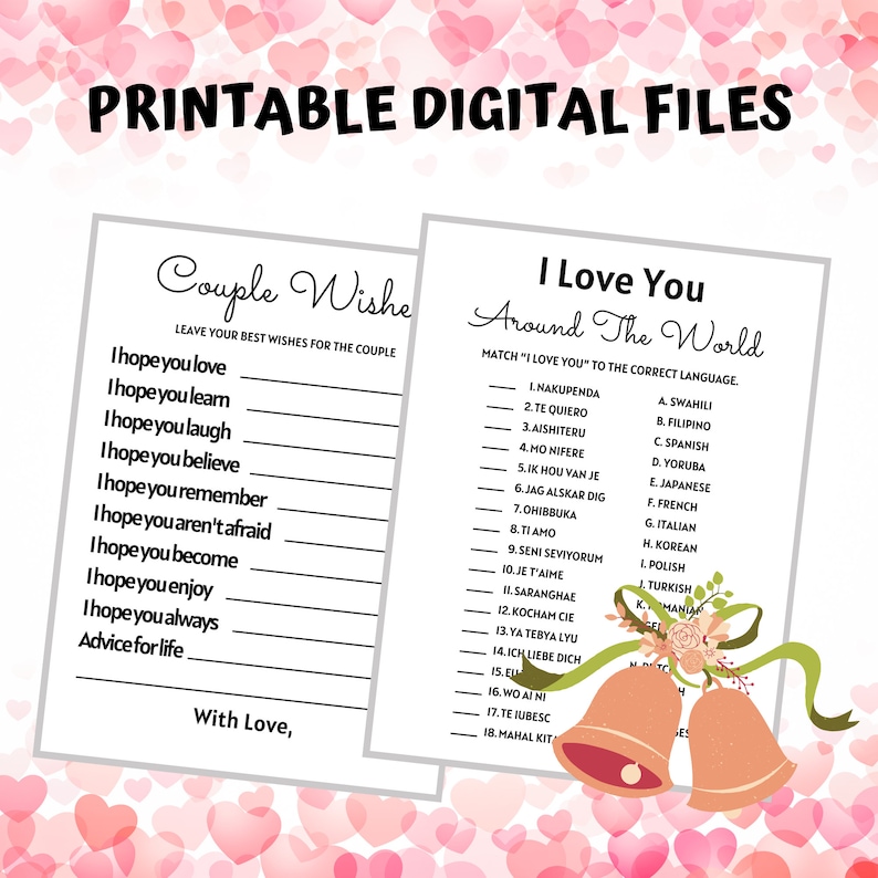 Editable Wedding Table Games Bundle | Editable Wedding Rehearsal Games ...