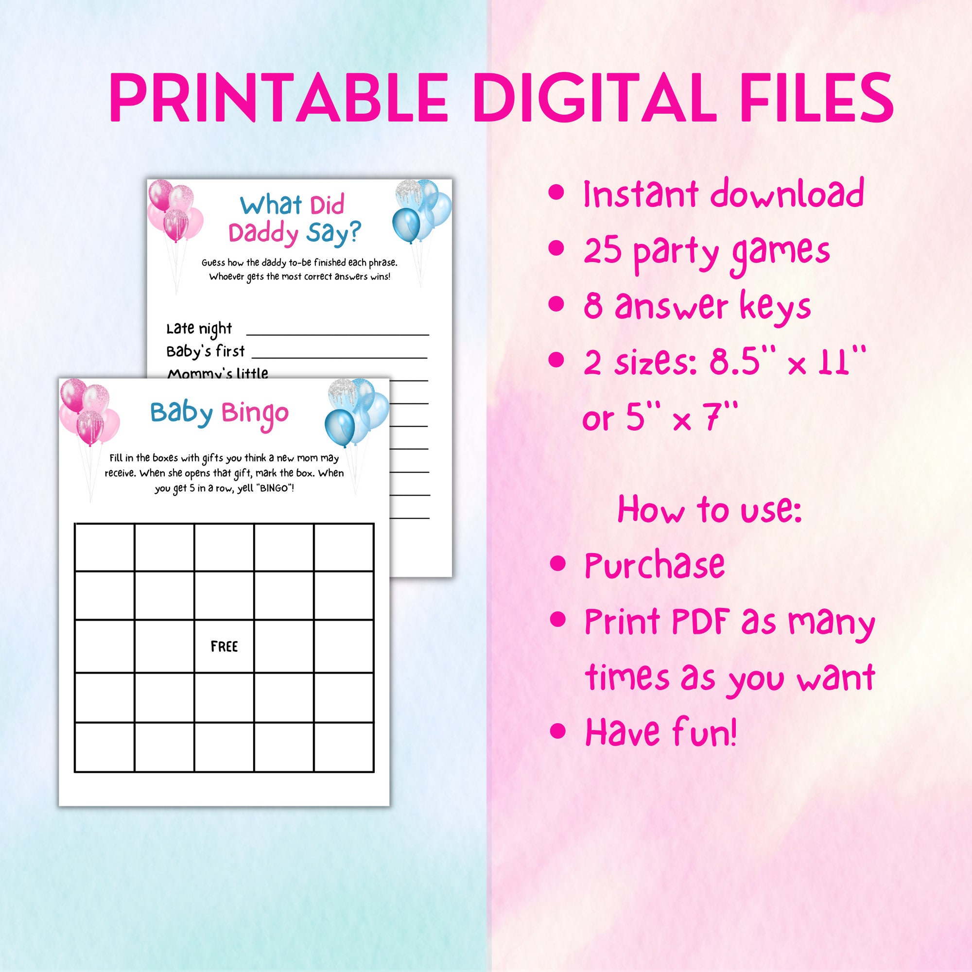 Minute To Win It Gender Reveal Games 25 Gender Reveal Games Printable Gender Reveal Party Games - Etsy Australia