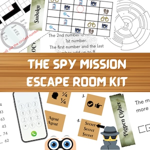 Spy Escape Room For Kids | The Spy Mission Escape Room | Printable DIY Escape Room | Birthday Party Games | Family Game Night | Escape Kit
