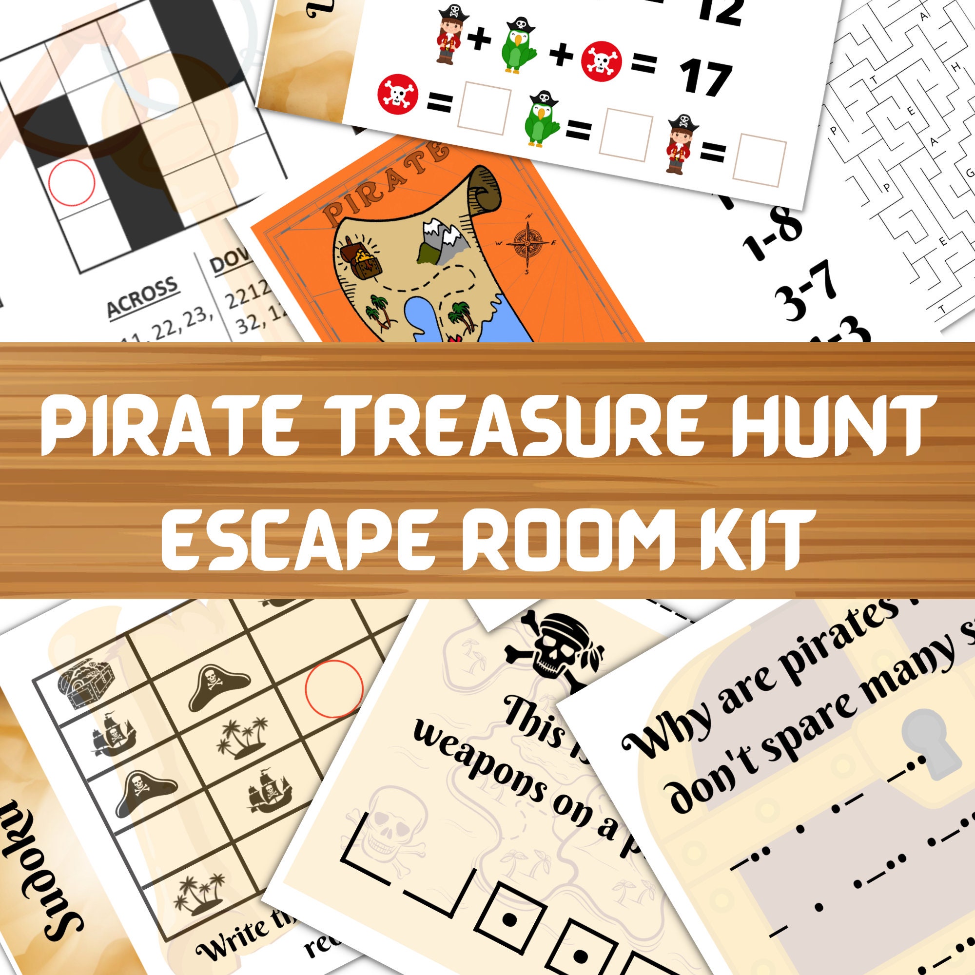 Kids Escape Room Game Printable Kit Winter Escape DIY Party Game for Ages  5-8 Fast and East Setup Kids Puzzles Family Game 