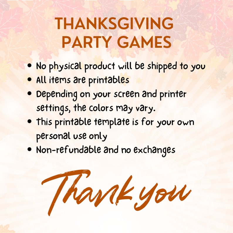 Dinner items for thanksgiving