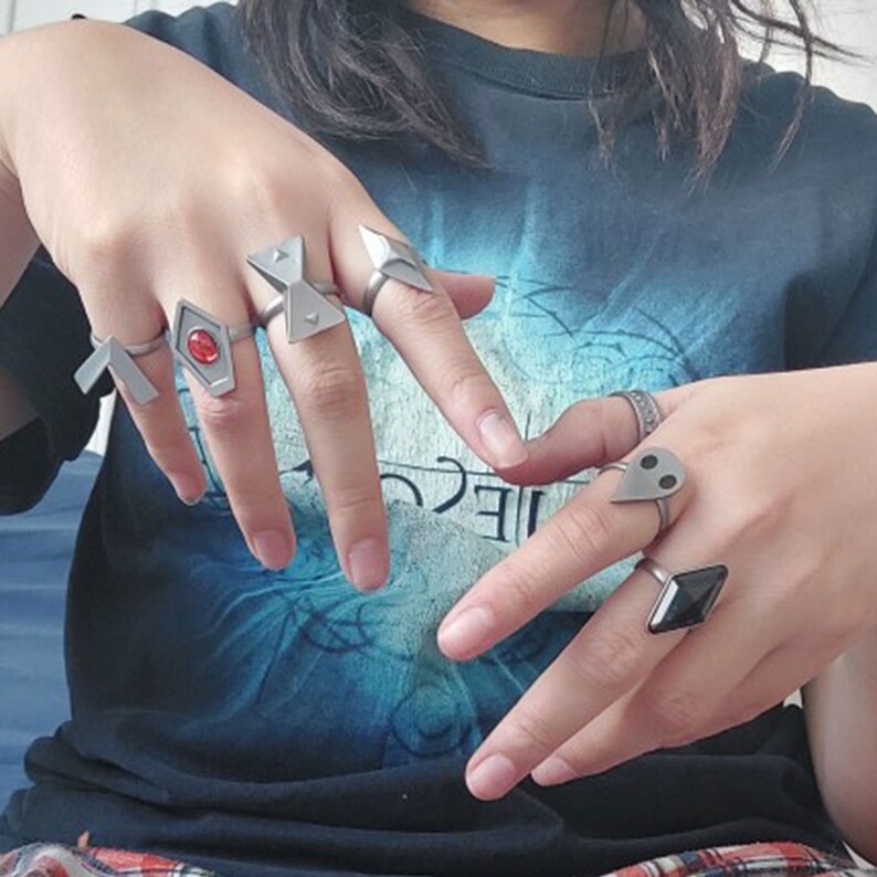 7pcs Game Genshin Impact Hu Tao Ring Cosplay Accessories Rings Etsy UK