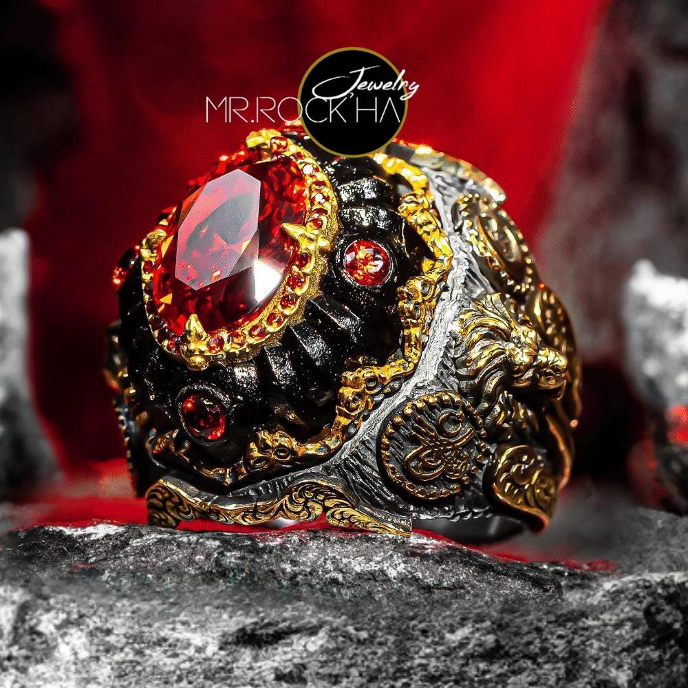 Gold Plated Lion Ring - Etsy