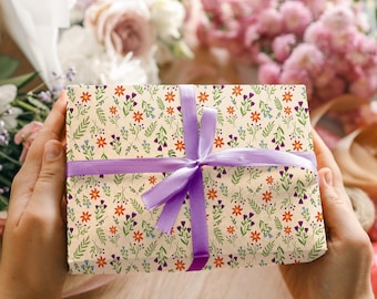 Floral Gift Wrap Paper for Birthday Gift Wrap, Spring Gift Giving, Farmhouse Style Paper, Cottage Core, Baby Showers, Wedding Showers