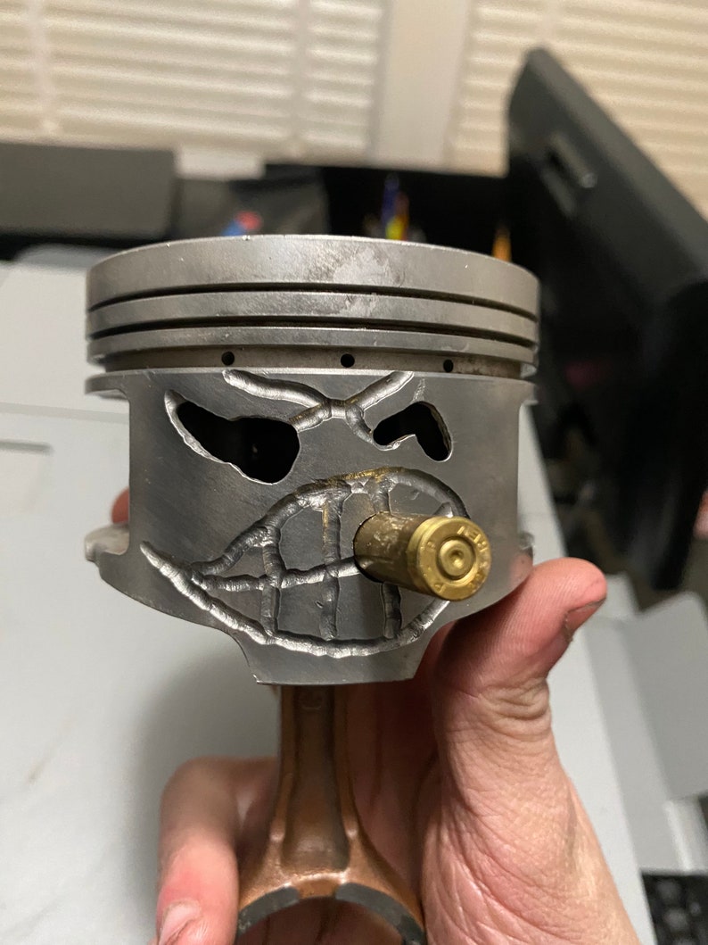Metal Art Piston Head Figure Statue Etsy