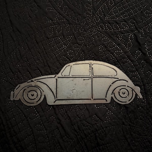 classic vw beetle steel sign rustic