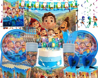 Luca Birthday Party Supplies Disposable Tableware Plates Cups Candy Box BackGround 1st Balloon Home Decorations Dinnerware