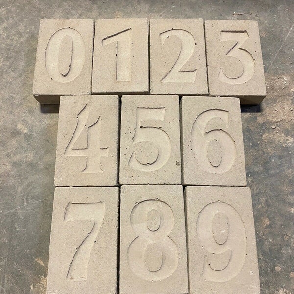 House Address Numbers Made of Manufactured Stone Veneer Cement Based Interior Exterior DIY Mailbox Front Entrance Entry