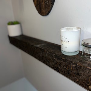 Floating Farmhouse Distressed Shelf/ French Cleat Design/ Rustic Design/Wood Shelf/ Reclaimed wood
