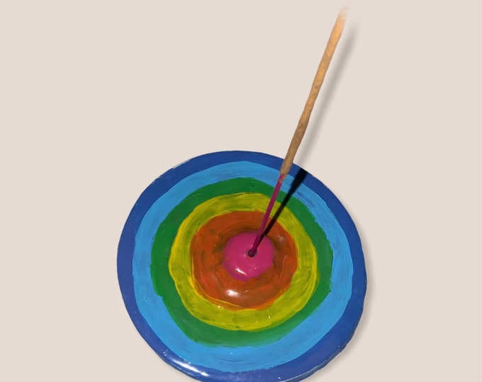 Rainbow Bullseye Incense Holder