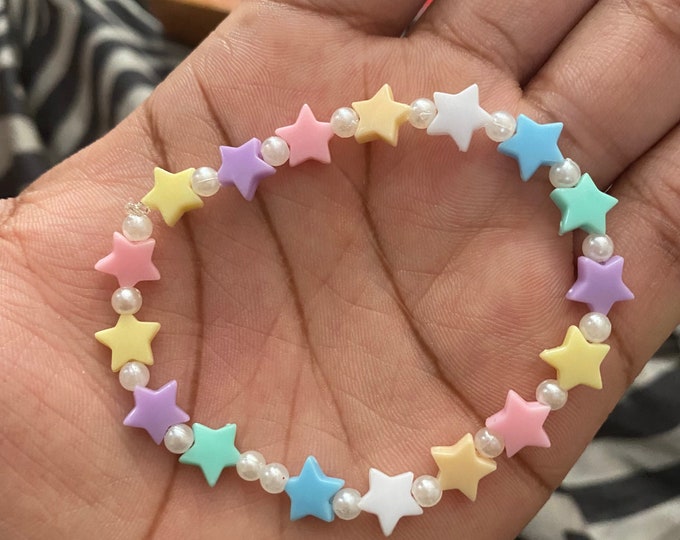 Pastel Star And Pearl Beaded Bracelet