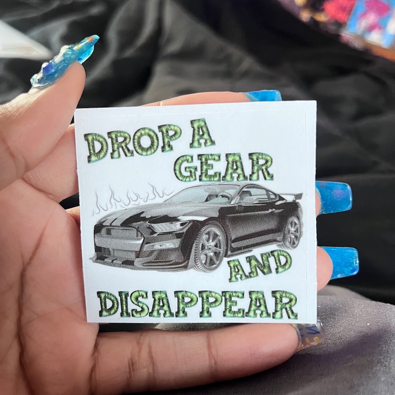 Drop a Gear and Disappear Translucent Car Sticker, Sports Car Sticker ...