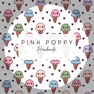 Kawaii Ice Cream Seamless Pattern: Pastel Digital Paper (300 DPI PNG)