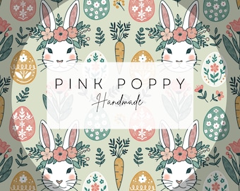 Easter Bunnies Seamless Pattern: Watercolor Spring Fabric Design (PNG Digital Download)