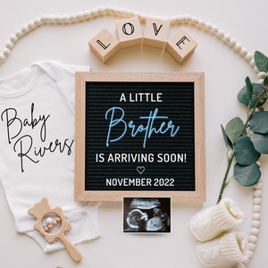It’s A Boy Gender Reveal Boy Pregnancy Announcement, Little Brother Social Media, Gender Announcement Digital, Gender Reveal Ideas, Pregnacy