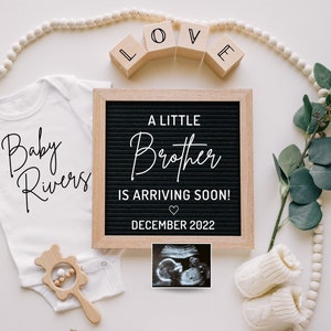 It’s A Boy Gender Reveal Boy Pregnancy Announcement, Little Brother Social Media, Gender Announcement Digital, Gender Reveal Ideas, Pregnacy