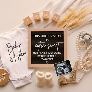 Tarjeta de anuncio de embarazo, Anuncio de nacimiento de bebé, Ideas de revelación de género, Anuncio de embarazo digital del Día de las Madres, Ultrasonido del bebé