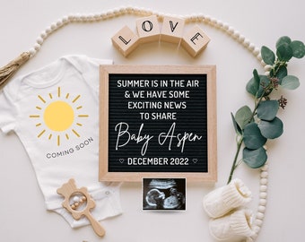 Pregnant Announcement Ultrasound & Sonogram, Letter Board Digital Pregnancy Announcement Bear, Gender Reveal Ideas, Baby Ultrasound, Neutral