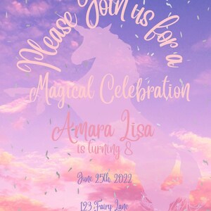 Unicorn Birthday Invitation