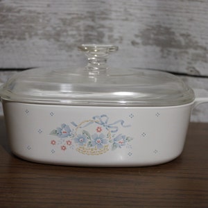 2 Quart Blue Ribbon Country Cornflower 2L Vintage Corning Ware Auflaufform mit Deckel