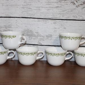 6 Spring Blossom Corelle Crazy Daisy Vintage Coffee Tea Cups