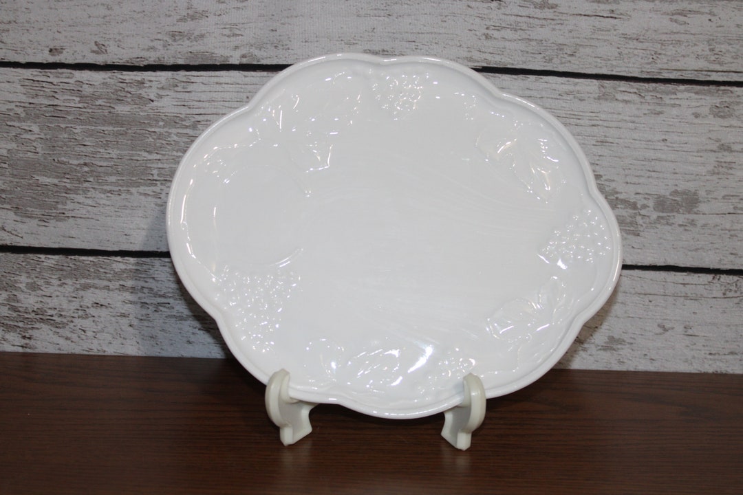 Set of 12 Plates Milk Glass Luncheon Snack Plates Harvest Etsy