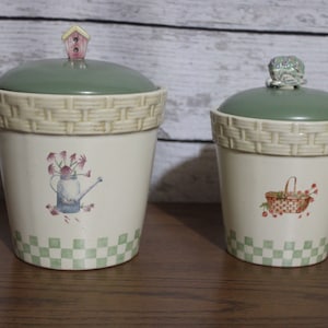 In the Garden Set of 2 Canisters Genuine Sonoma Home Goods Storage Containers Kitchen Décor