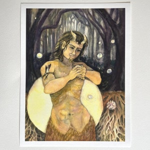 Pan, Prince of Disks card from the Lovely Om Tarot