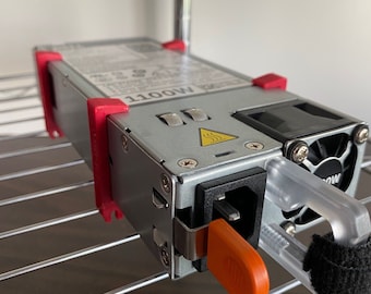 Server Power Supply Mounting Holders for Wire Mining Rig Shelf // 3D printed //