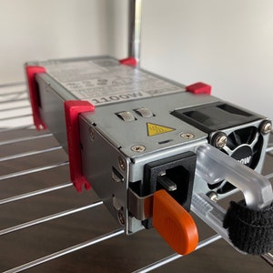 Server Power Supply Mounting Holders for Wire Mining Rig Shelf // 3D printed //