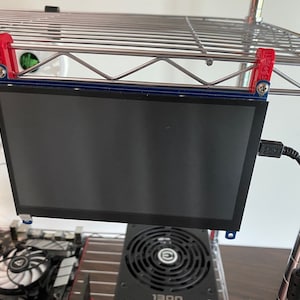 Wire Rack Mining Rig Screen Hanger // M3 nuts and bolts // 2-pack // 3D printed //