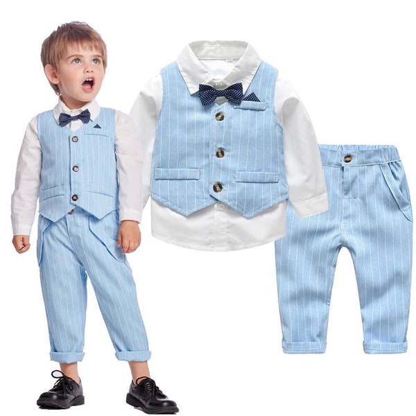 Boy Gray Suit Etsy