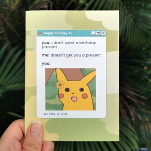 Custom surprised pikachu card