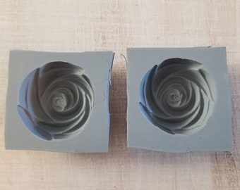 2*~ Rose Cream Cheese Mint Mold  RARE Floral Flower Vintage Rubber Gray Voorhees 1053  DIY Powdered Sugar 1 1/4" Wide. Fondant  Chocolate